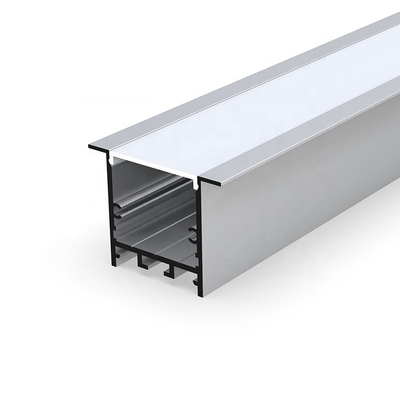 Profil suspendu anodisé de LED, bande 50 x 35mm extérieurs argentés de la lumière LED de profil