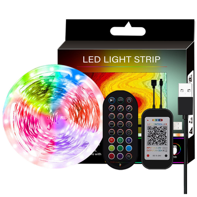 Couleur des lumières de bande d'USB 5V Intelligent LED 5050 RVB pour le certificat de la CE de fond de TV