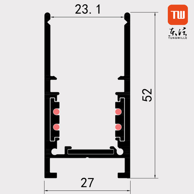 10W a enfoncé la surface en aluminium de voie magnétique de LED pour la lumière pendante