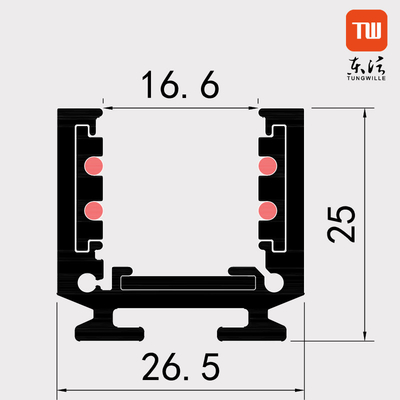 Rail enfoncé magnétique de lumière de voie autour de 48V 16mm pour la lumière linéaire