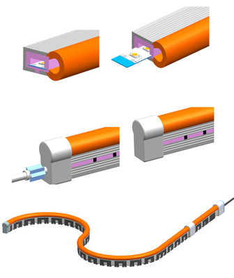 10mm LED Fléchir Lumière au néon, lumière au néon de corde du silicone LED de RVB 12V