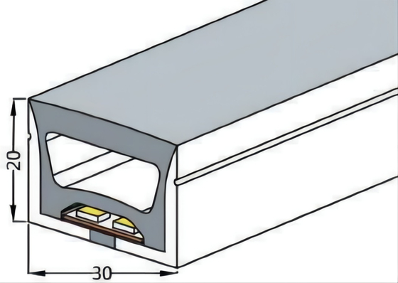 Tube au néon de silicone Fléchirible pliable 30×20mm IP68 pour la décoration d'éclairage
