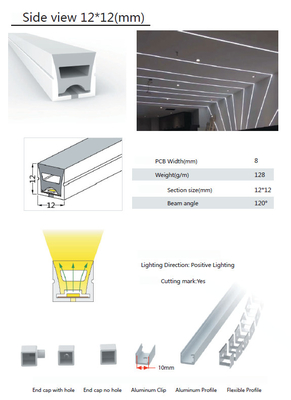 Tube Fléchirible de silicone de LED 12×12mm pour l'ODM d'OEM de lumières au néon de LED