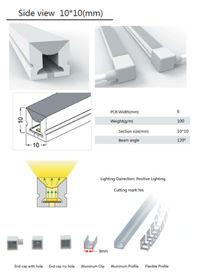 tube de silicone de 10×10mm LED IP68 imperméable pour l'éclairage de bande mené
