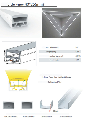 Tube en caoutchouc de silicone de LED, profil extérieur 40×25mm de LED pour l'éclairage