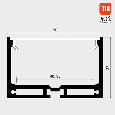 Profil en aluminium enfoncé par extrusion de l'alliage LED pour le guide optique linéaire de bandes