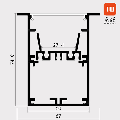Lumière de haute qualité anodisée LED en aluminium, profils en aluminium argentés de profil de la Manche