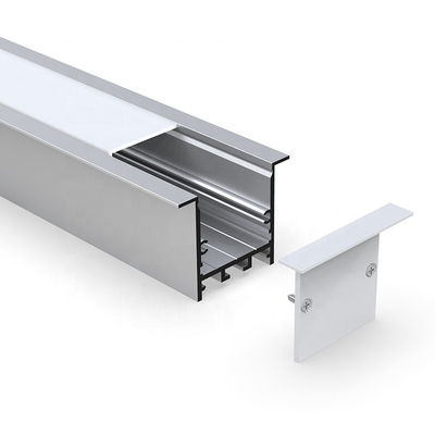 Profil suspendu anodisé de LED, bande 50 x 35mm extérieurs argentés de la lumière LED de profil