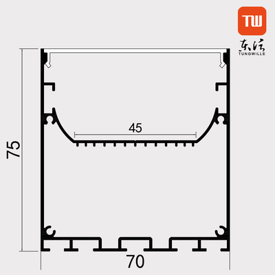 la Manche suspendue par 70×75mm de profil de LED a anodisé le matériel de l'alliage d'aluminium 6063