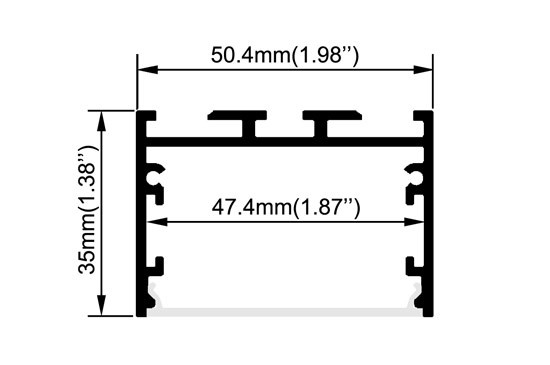 Extrusion LED allumant le profil en aluminium pour le bureau de garde-robe