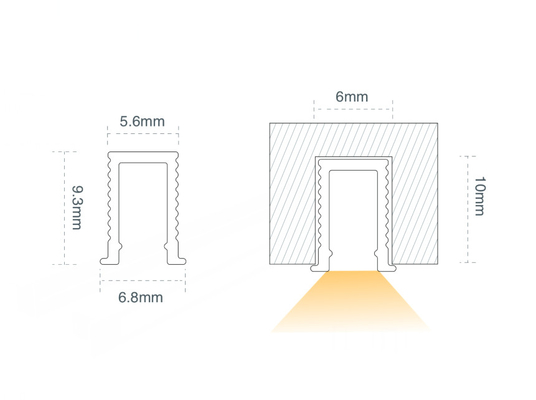 Les lumières linéaires enfoncées 6000K 6500K Ip44 de LED pour le Cabinet enterre le plafond
