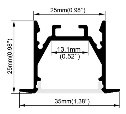 OEM mené enfoncé enfoncé de profils pour le Cabinet accrochant de plancher de mur