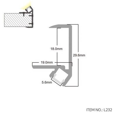 Profil du coin LED de cloison sèche, couleur argentée de noir de la Manche de bande de 45 degrés LED