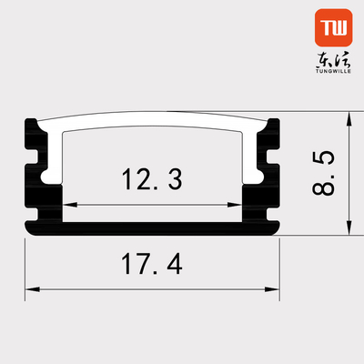 Le profil monté extérieur blanc de LED, U forment la Manche en aluminium 17.4mm x 8.5mm de LED