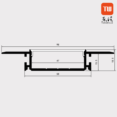 Profil en aluminium de cloison sèche de plafond de plâtre pour l'éclairage de bande de LED 98mm x 18mm