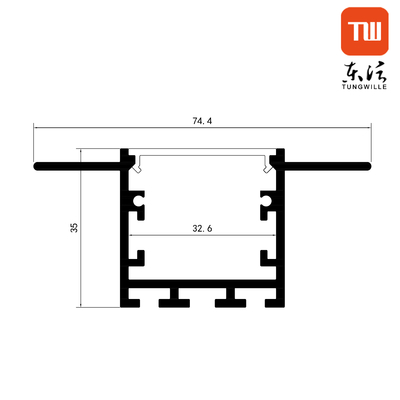 mur architectural de gypse de profil de la plaque de plâtre LED de 74*35mm linéaire enfoncé