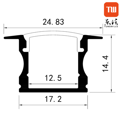 La garde-robe enfoncée LED profile l'extrusion en aluminium menée par radiateur de forme d'U