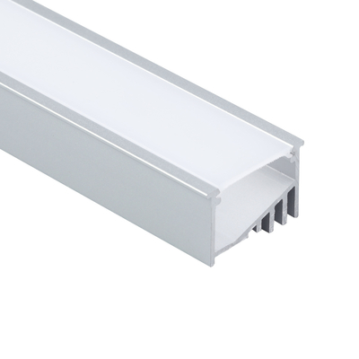 Diffuseur monté en surface anodisé par argent de PC de profil de LED pour l'éclairage de cuisine