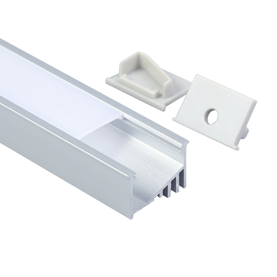 Diffuseur monté en surface anodisé par argent de PC de profil de LED pour l'éclairage de cuisine