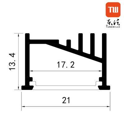 Diffuseur monté en surface anodisé par argent de PC de profil de LED pour l'éclairage de cuisine