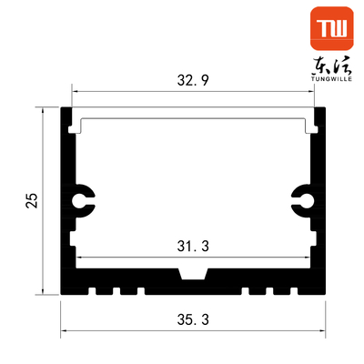 Canal de montage en aluminium à profil extrudé T8 pour montage en surface