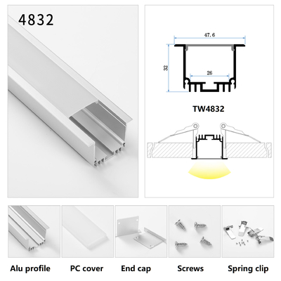 Canal en aluminium mené enfoncé par radiateur argenté de profil pour la lumière de Cabinet
