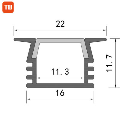 Enfoncé dans le plâtre léger de cuisine de mur dans le profil en aluminium mené décoratif