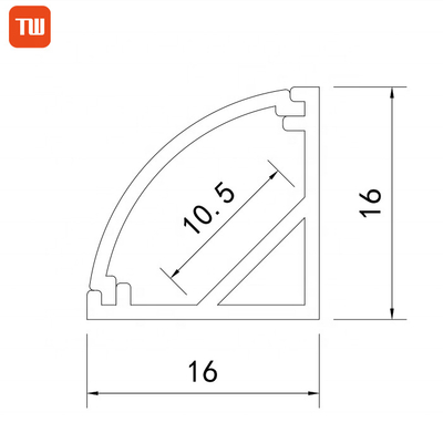 Profil en aluminium 16X16mm du coin LED d'extrusion en forme de V de triangle