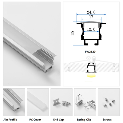 Éclairage enfoncé de logement en aluminium de plafonnier de mur de bureau de profil de LED