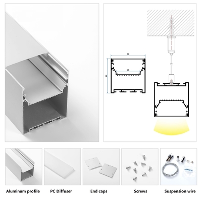 Profil en aluminium léger linéaire de LED avec le conducteur Built In du plateau LED de radiateur