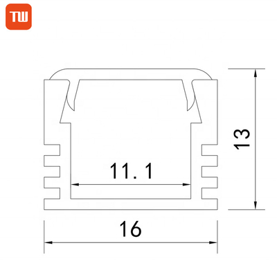 Profil mené enfoncé en aluminium d'intérieur de bande pour l'éclairage de bande mené linéaire