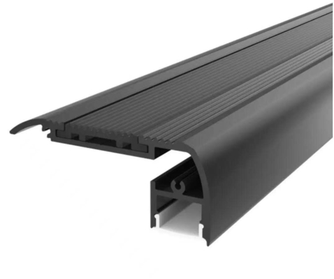 L'escalier a mené l'escalier léger monté a mené le noir en aluminium de profil a anodisé