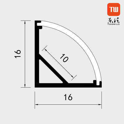 Profil du coin LED de l'alliage d'aluminium 6063 anodisé pour la barre lumineuse de LED