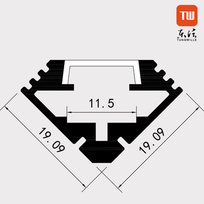 Matériel en aluminium noir blanc argenté enfoncé anodisé de profil du coin LED