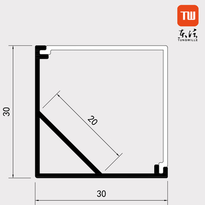 La Manche de coin de bande d'OEM LED, la Manche en aluminium du degré en forme de V LED de l'extrusion 45