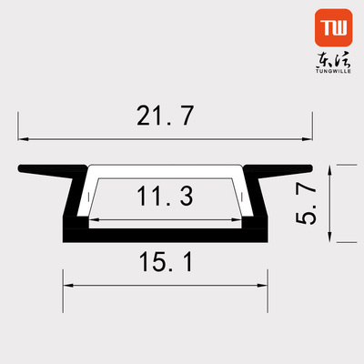 La Manche enfoncée carrée de bande de LED, extrusion enfoncée de LED pour le placard de Cabinet