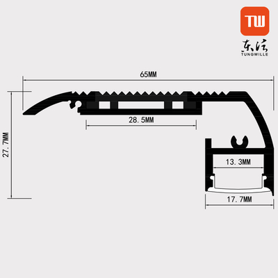 matériel T5 de l'alliage d'aluminium 6063 de couleur de noir de profil de la plaque de plâtre LED de 1m 2m