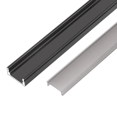 U forment le matériel monté extérieur noir d'alliage d'aluminium de profil de LED pour la bande de LED