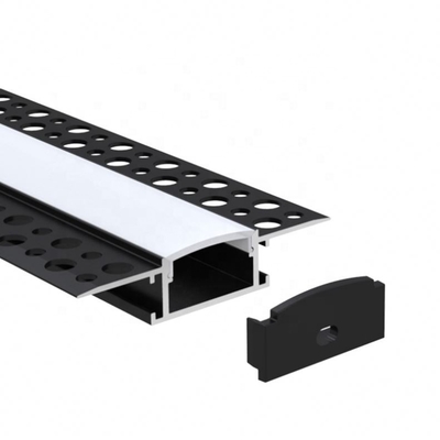 Plâtrez la Manche en aluminium du noir LED de plafond, matériel de l'alliage 6063 de profil de gypse