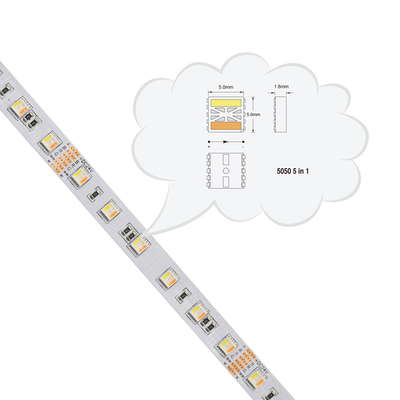 DC 24V 12V 5050 SMD Bandes LED Fléchirible Réglable 5 In1 RGBWW RGB CCT