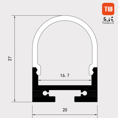 Noir monté extérieur industriel de profil de LED anodisé pour le cinéma de garde-robe