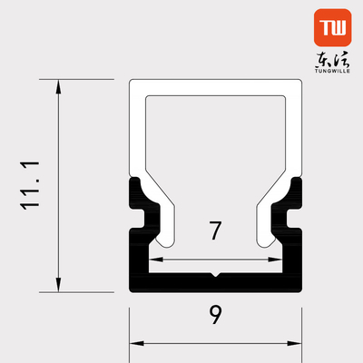 6063 profil monté extérieur de l'alliage d'aluminium LED avec plier le traitement de Déroulage