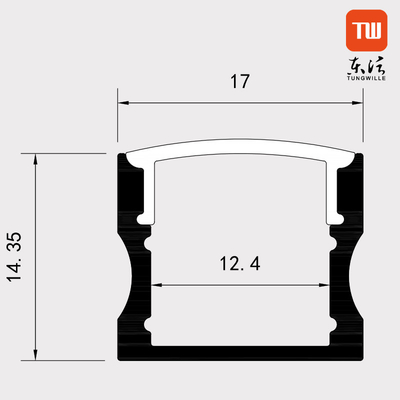 Certificat ROHS de profil LED en aluminium monté en surface en alliage 6063