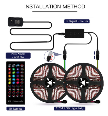 Bande à télécommande 12V RVB LED 5050 10m pour la décoration à la maison