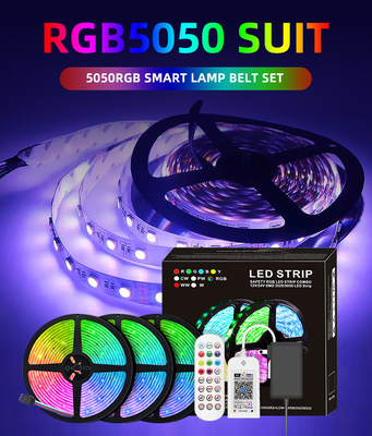 lumières de bande du mètre LED de 12V 5050 RVB 10 avec le contrôle de synchronisation IP20 à distance