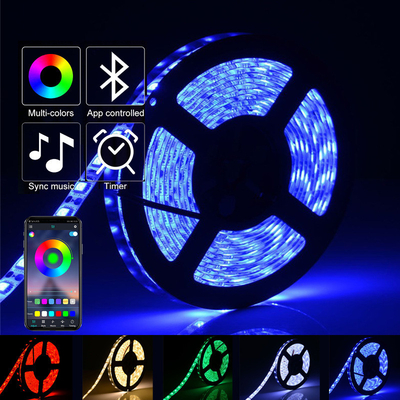 lumières de bande du mètre LED de 12V 5050 RVB 10 avec le contrôle de synchronisation IP20 à distance