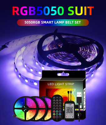 Couleur des lumières de bande d'USB 5V Intelligent LED 5050 RVB pour le certificat de la CE de fond de TV