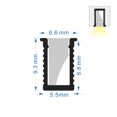 La place a enfoncé des profils de LED, matériel en aluminium d'alliage de la Manche 6063 de bande de LED