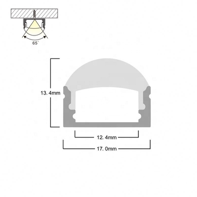 Profil en aluminium monté expulsé de LED, profil Fléchirible d'escalier avec l'OEM de LED