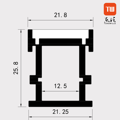 La bande extérieure de LED a enfoncé le profil, la Manche en aluminium enfoncée par 22×26Mm
